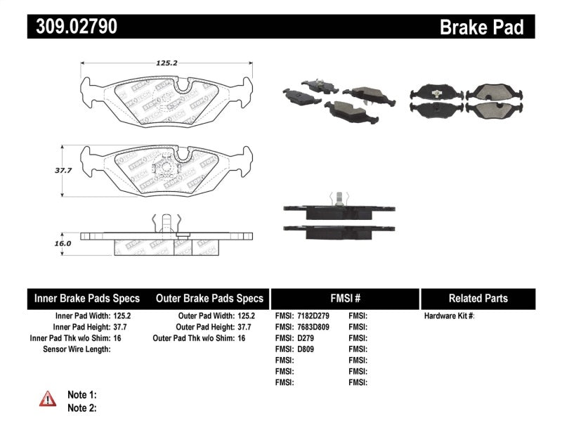 StopTech Performance Brake Pads 309.0279