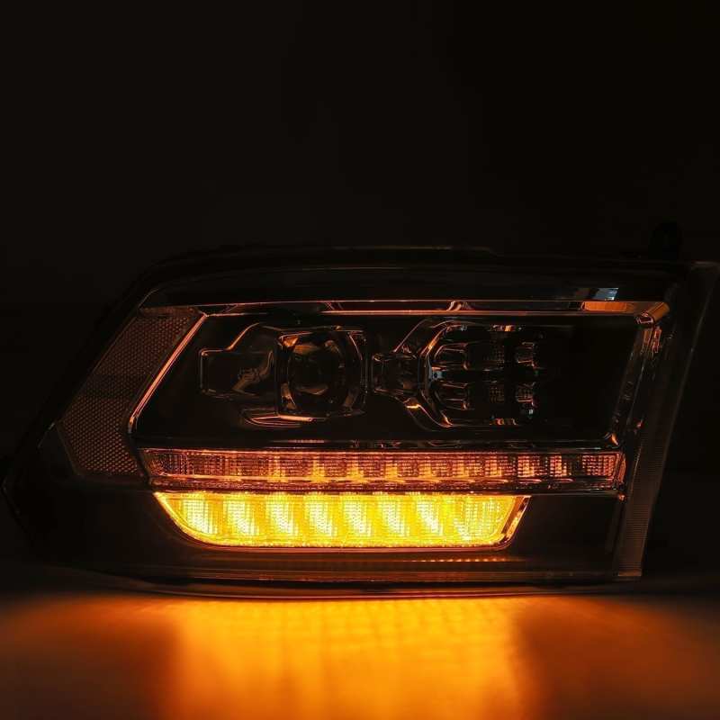 AlphaRex 09-18 Dodge Ram 2500HD LUXX LED Proj Headlights Plank Style Black w/Seq Signal/Smoked DRL 880520