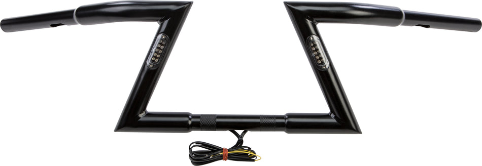 HARDDRIVE Matte Black Z Bars 8" Rise W/Led Turnsignals 245272