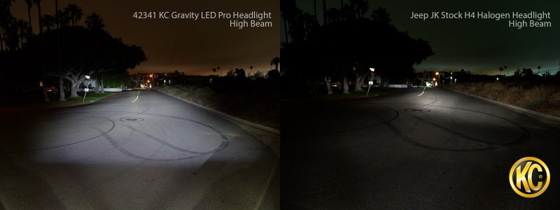 KC HiLiTES 07-18 Jeep JK (Not for Rubicon/Sahara) 7in. Gravity LED Pro DOT Headlight (Pair Pack Sys) 42341