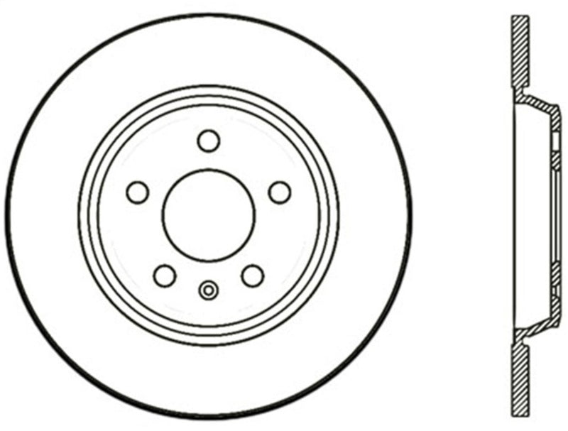 StopTech Power Slot 09-10 Audi A4/A4 Quattro / 08-10 A5 / 10 S4 Rear Right Drilled & Slotted Rotor 127.33127R