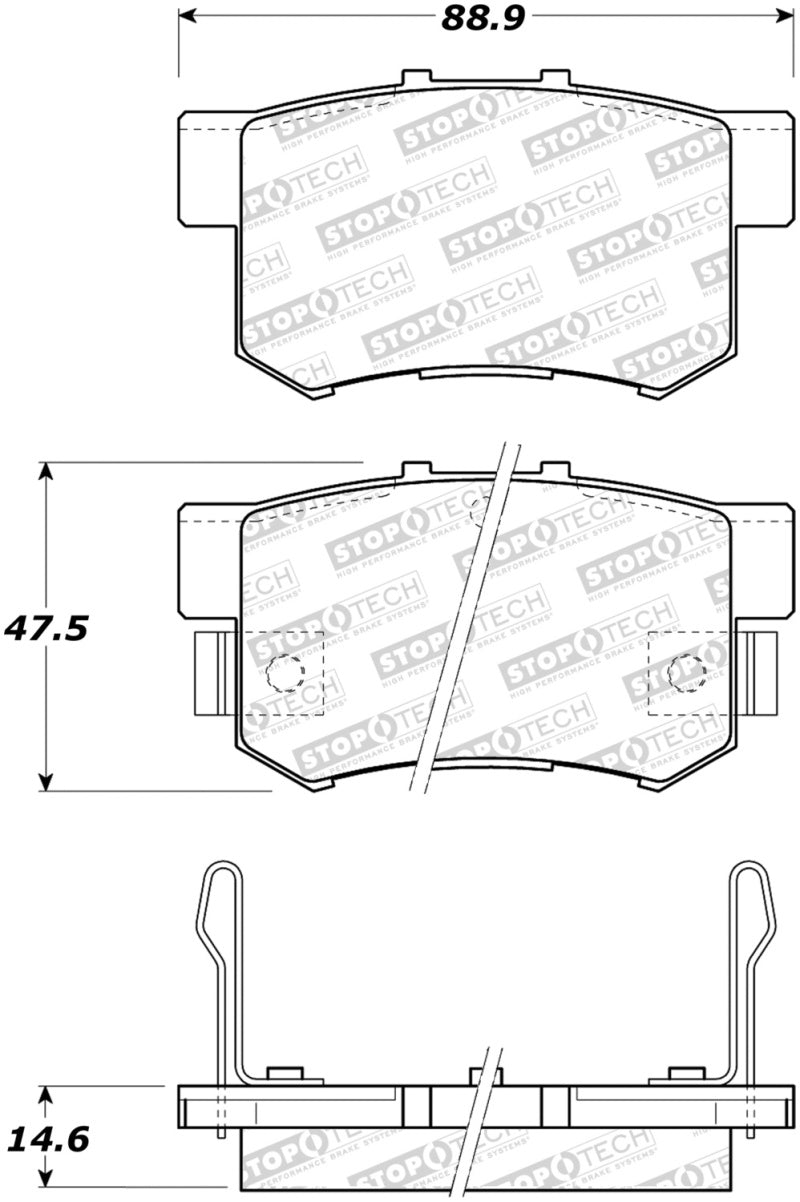 StopTech Performance 2000-2009 Honda S2000 Rear Sport Brake Pads 309.05372