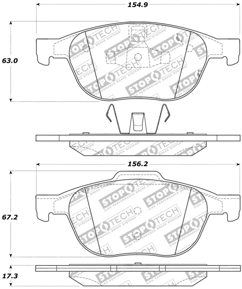 StopTech Street Touring 04-09 Mazda 3 Front Brake Pads 308.1044