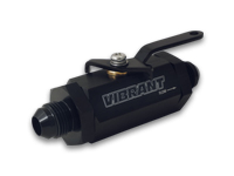 Vibrant -4AN to -4AN Male Shut Off Valve - Black 16744
