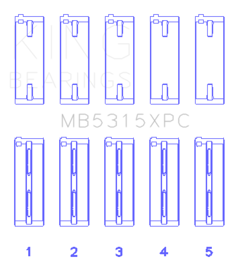 King 1992+ Mitsubishi 4G63/4G64 EVO I-IV (Size 0.25) Coated Performance Main Bearing Set GMB5315XPC0.25