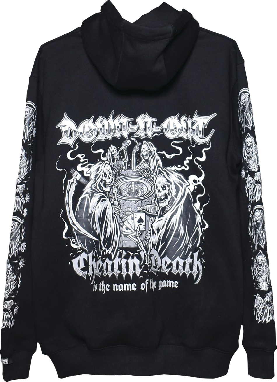 LETHAL THREAT Down-N-Out Cheating Death Hoodie - Black - Large DT10054L