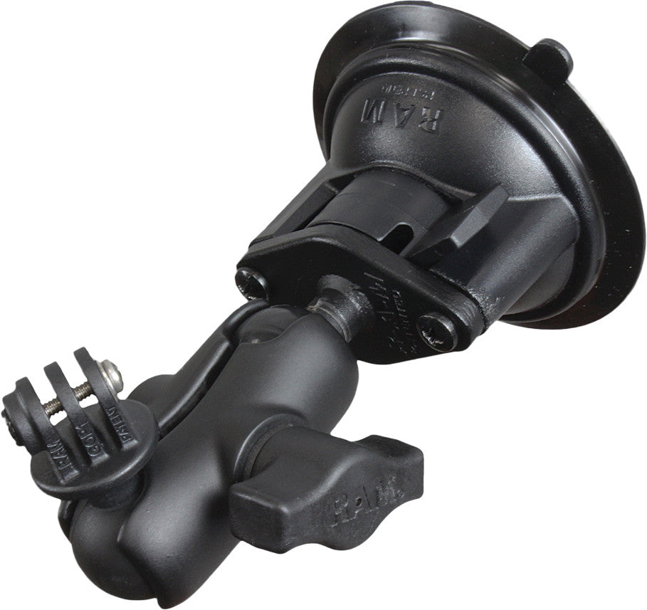 RAM Short Double Socket Arm Suction Mount W/Gopro Adaptor RAM-B-166-A-GOP1