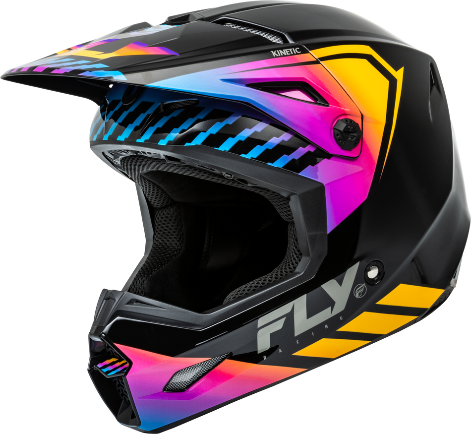 FLY RACING Youth Kinetic Menace Helmet Black/Sunrise Yl F73-8655YL