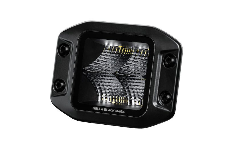 Hella Universal Black Magic 3.2in L.E.D. Cube Kit - Flood Beam (Flush Mount) LA358176831