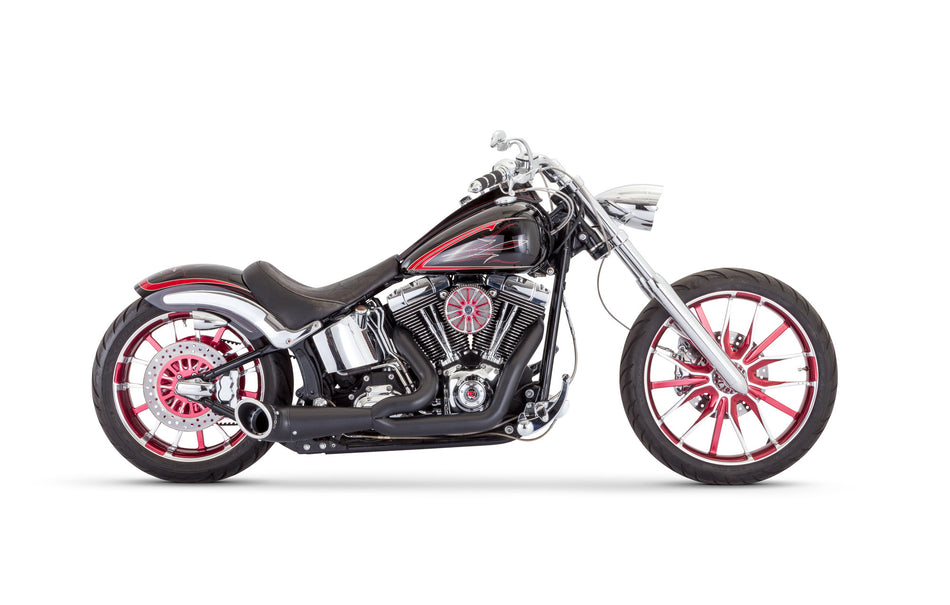 FREEDOM Turnout 2-1 Black W/Black Tip `86-17 Softail HD00526