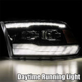 AlphaRex 09-18 Dodge Ram 1500HD PRO-Series Projector Headlights Plank Style Black w/Seq Signal/DRL 880597