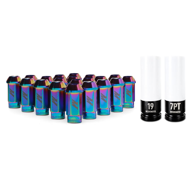 Mishimoto Aluminum Locking Lug Nuts M12x1.25 20pc Set Neo Chrome MMLG-125-20LNC