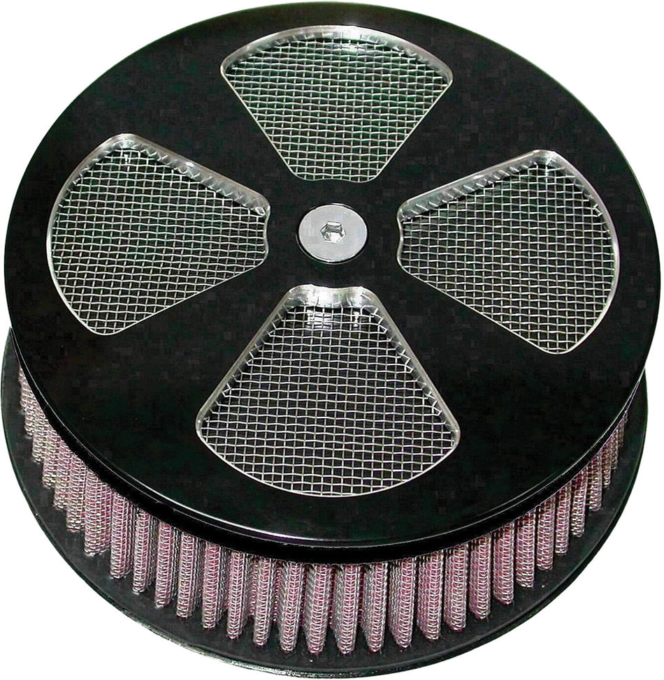 HARDDRIVE Round Air Cleaner Hp 4-Spoke Black 5-7/8" 120310