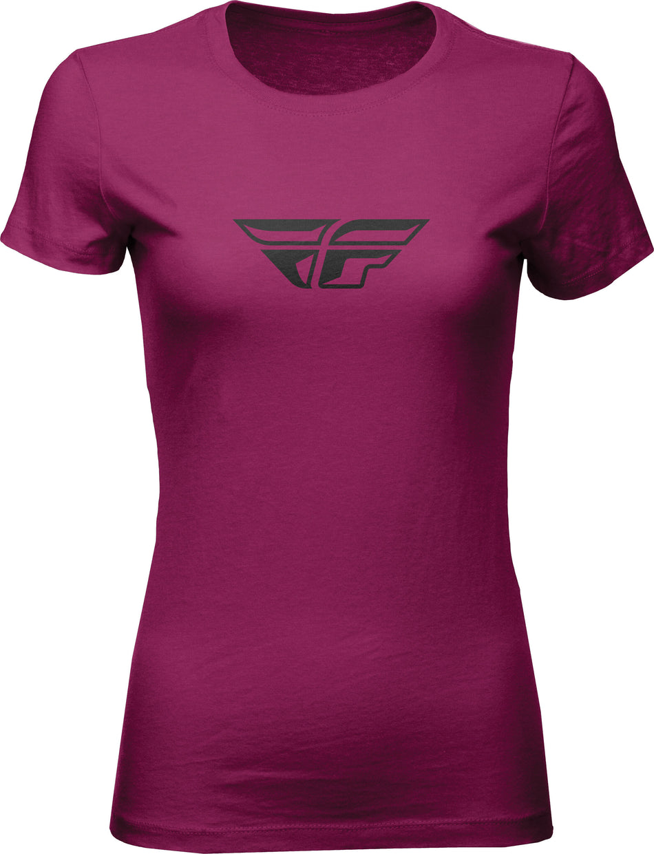 FLY RACING Women's Fly F-Wing Tee Dark Magenta Md 356-0482M