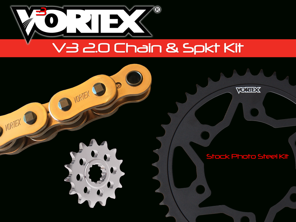 VORTEX Sprocket/Chain Kit Stl/Stl 15/47t Sil Rx3 520-112l Gld CKG6451