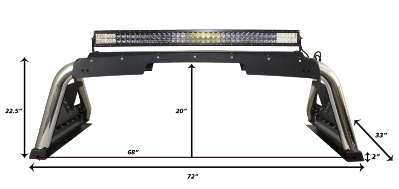 Go Rhino 14-19 Chevy 1500 LD (Classic) Sport Bar 2.0 Complete Kit w/Sport Bar+Retractable Light Mnt 911600PS