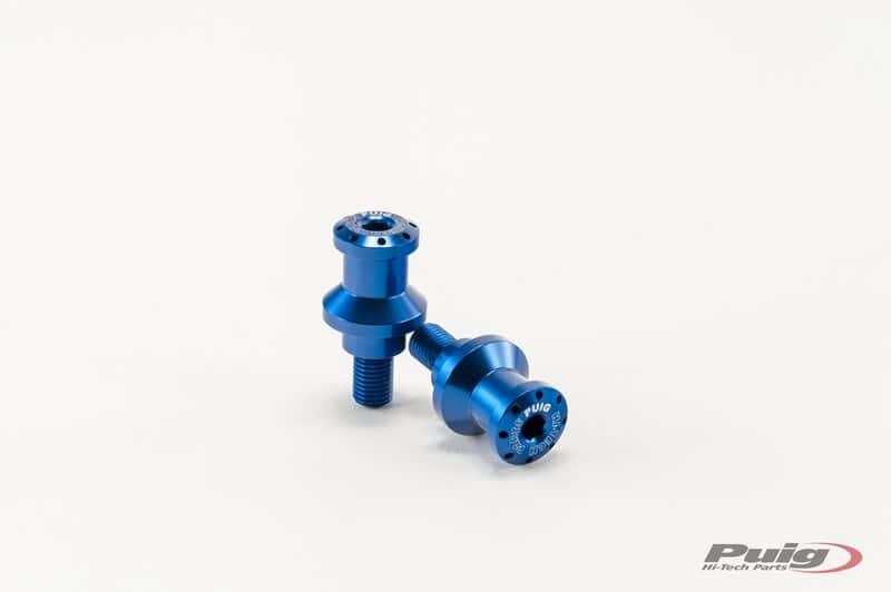 PUIG Swingarm Spools Hi-Tech 10mm Blue 2/Pk 5924A