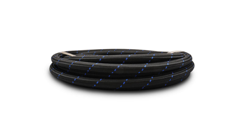 Vibrant -8 AN Two-Tone Black/Blue Nylon Braided Flex Hose (10 foot roll) 11968B