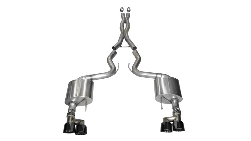 Corsa 15-16 Ford Mustang GT 5.0 3in Cat Back Exhaust Black Quad Tips (Xtreme) 14335BLK