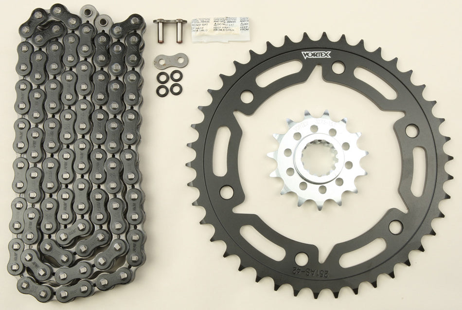 VORTEX Sprocket/Chain Kit Stl/Alu 15/45t Blk Rx3 520-112l Blk CK6336