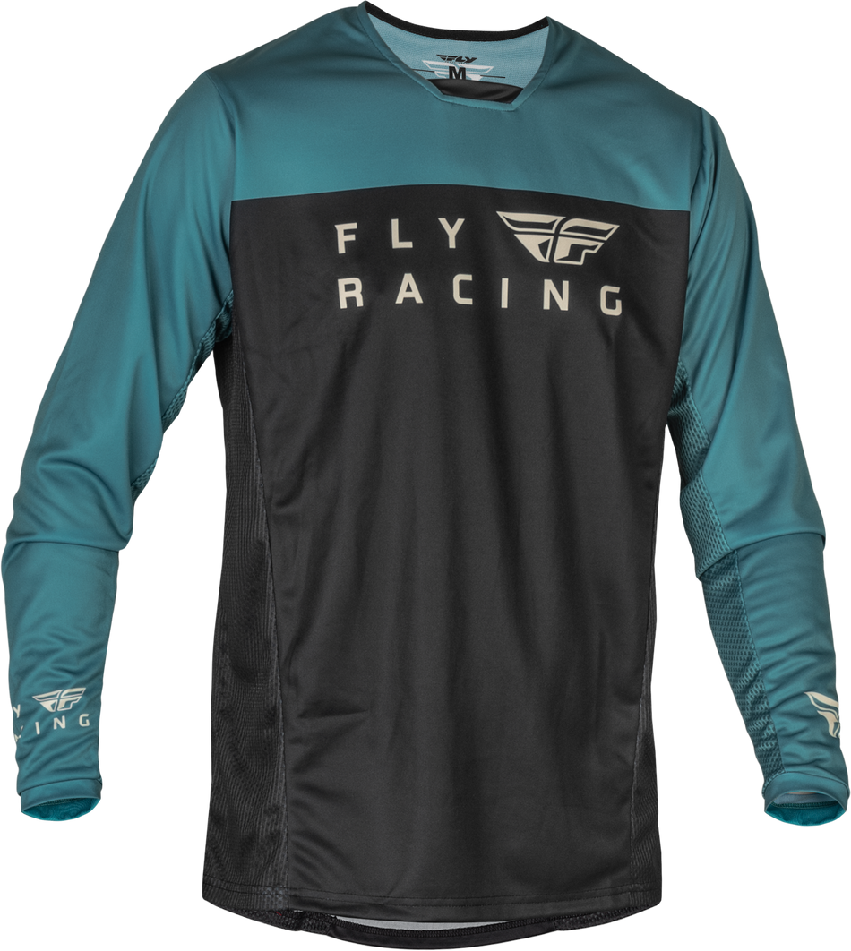 FLY RACING Youth Radium Jersey Black/Evergreen/Sand Yl 376-051YL