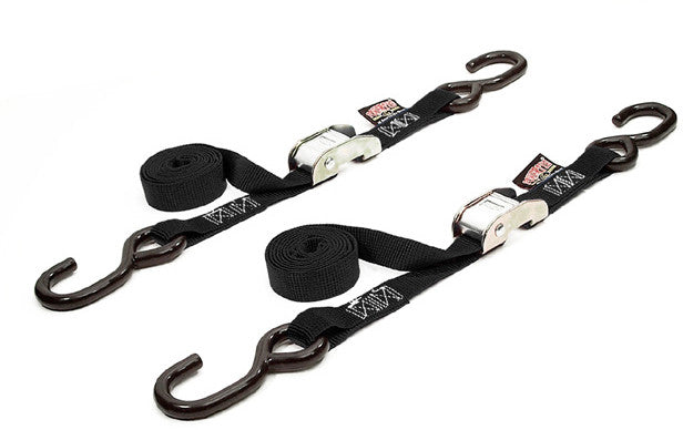 POWERTYE Tie-Down Cam S-Hook 1"X5.5' Black Pair 22262