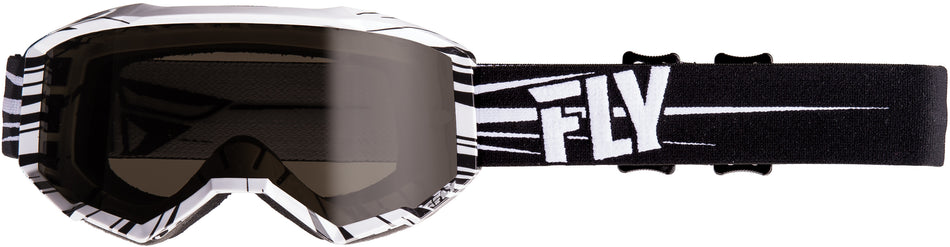 FLY RACING Zone W/C Goggle Black/White W/Dark Smoke Lens FLA-045