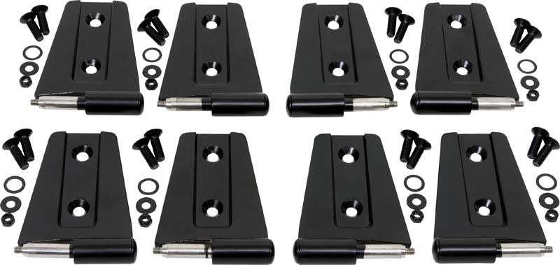 Kentrol 07-18 Jeep Wrangler JK Door Hinge Set 8 Pieces 4 Door - Powdercoat Black 50576