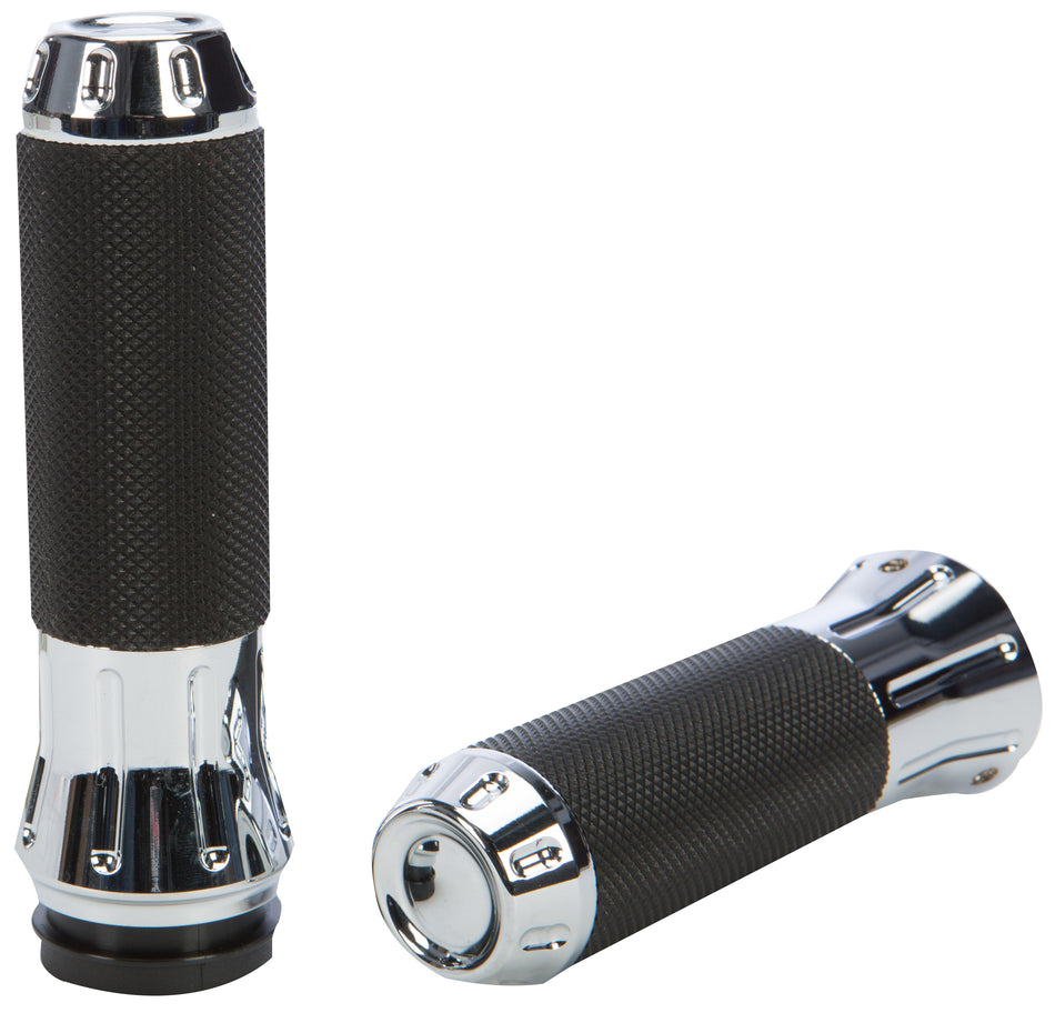 HARDDRIVE Venom Grips Raw Cut F-B-W Chrome 354121