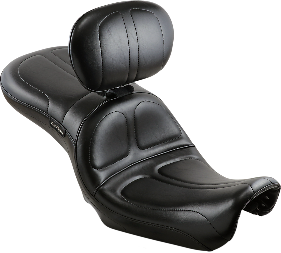 LE PERA Maverick Seat - With Backrest - Stitched - Black - FXD '06-'17 LK-970BR