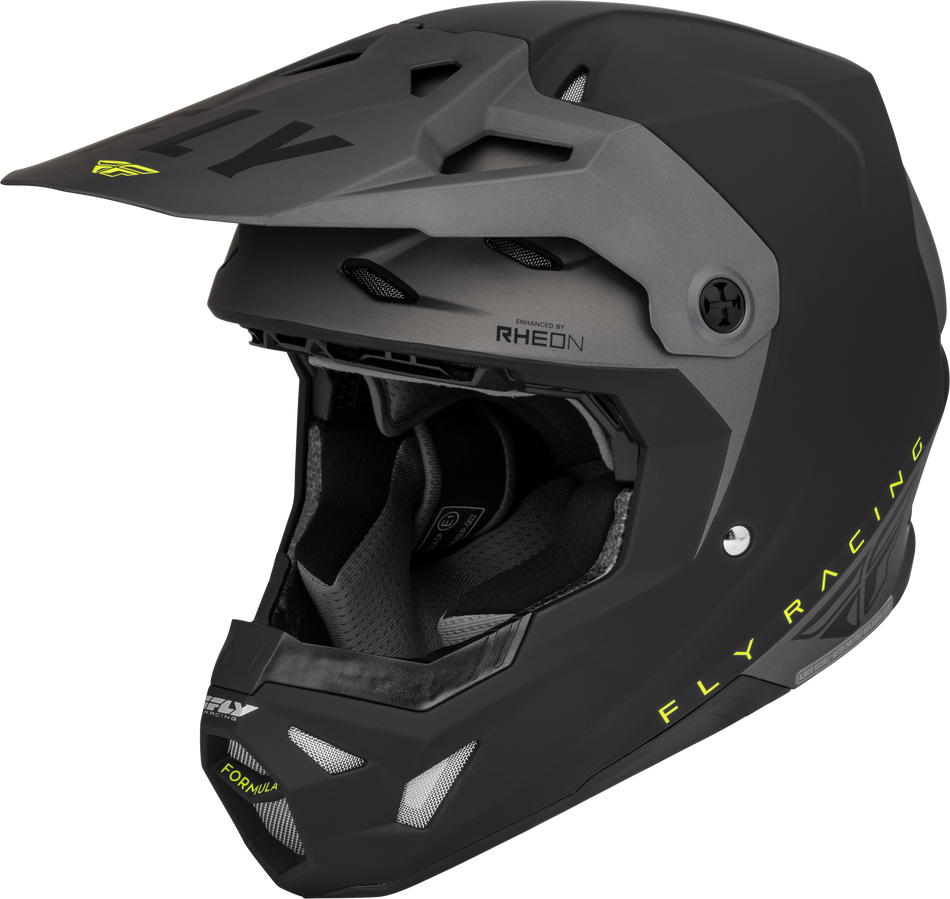 FLY RACING Youth Formula Cp Slant Helmet Matte Black/Grey/Hi-Vis Yl 73-0030YL