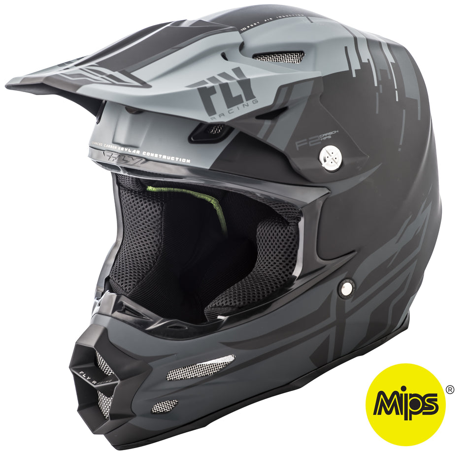 FLY RACING F2 Carbon Forge Helmet Matte Grey/Black Xl 73-4230-8-X