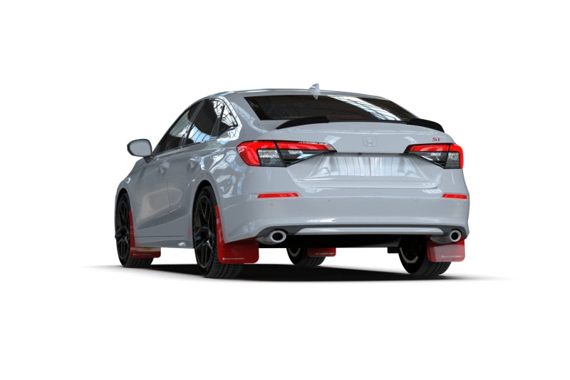 Rally Armor 2022 Honda Civic (Incl. Si/Sport/Touring) Black UR Mud Flap w/ White Logo MF90-UR-BLK/WH