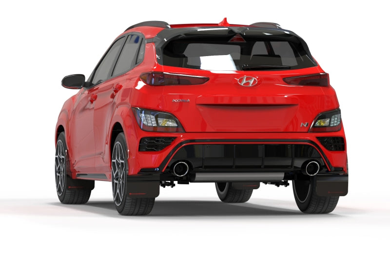 Rally Armor 2022 Hyundai Kona N Black UR Mud Flap w/ Red Logo MF83-UR-BLK-RD