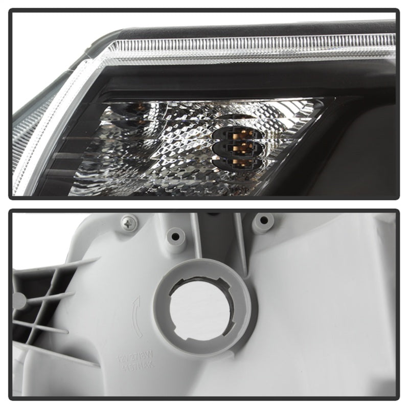 xTune Toyota Tacoma 12-15 Headlights - Light Bar DRL - Black PRO-JH-TTA12-LBDRL-BK 9037542