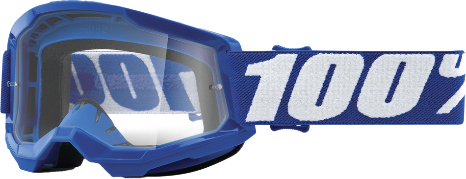 100% Strata 2 Junior Goggle Blue Clear Lens 50031-00002