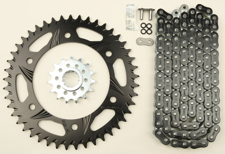 VORTEX Sprocket/Chain Kit Stl/Alu 15/45t Blk Rx3 520-108l Blk CK6335