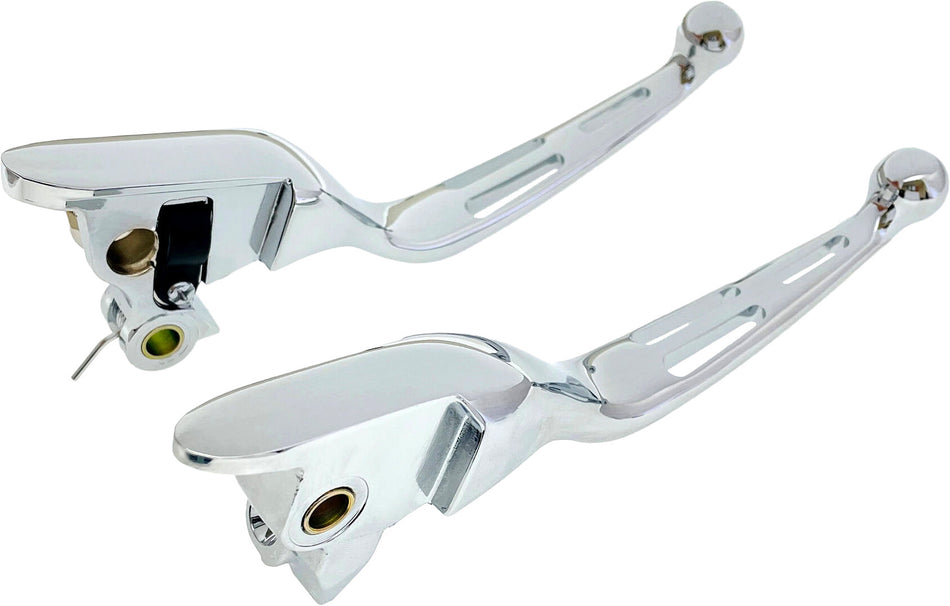 HARDDRIVE 3 Slot Lever Set Chrome Flt `21-Up Cbl Clutch 53846