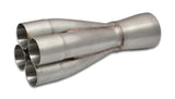 Vibrant 4-1 SS Merge Collectors (1-7/8in Inlet Slipover ID 2-1/2in Merge Outlet OD) Single Unit 10305