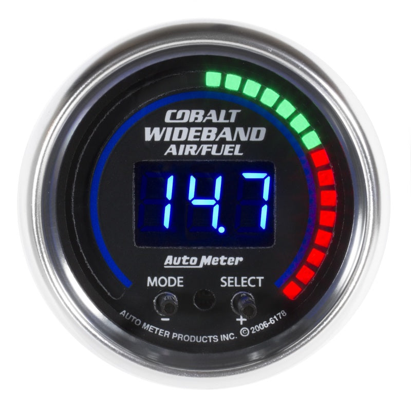 Autometer Cobalt 52mm Air/Fuel Ratio Pro Plus Digital w/ Peak & Warning Gauge 6197