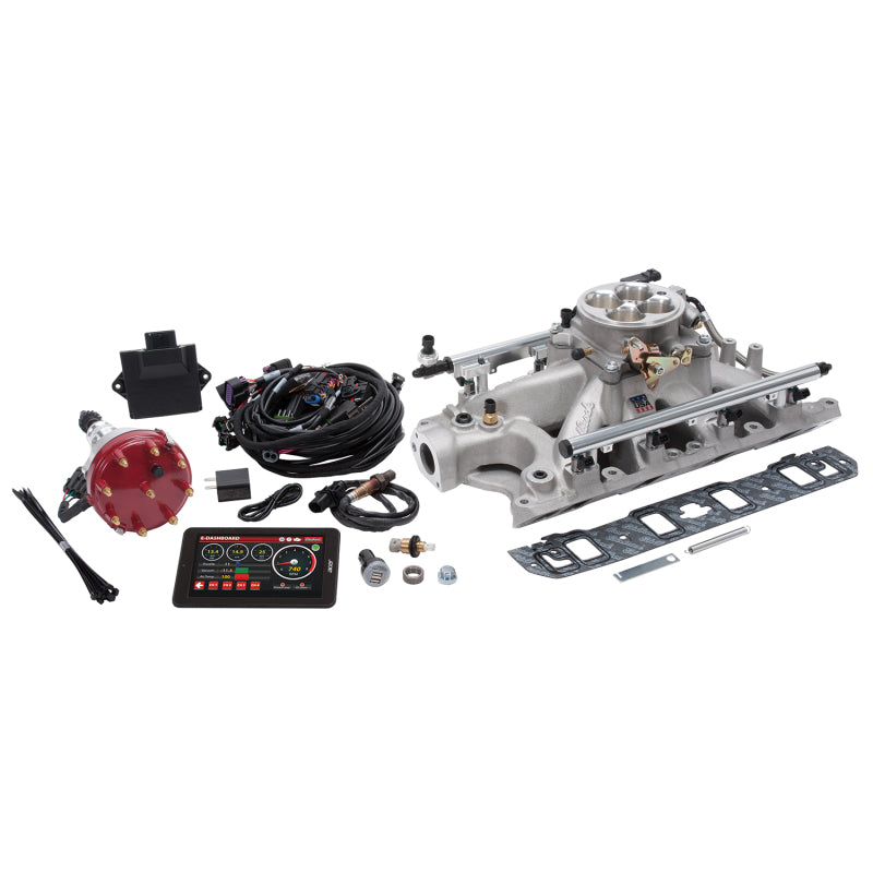 Edelbrock Pro Flo 4 Fuel Injection Kit Seq Port Ford 289-302 ci 550 HP 29 LbHr Injectors Satin 35930