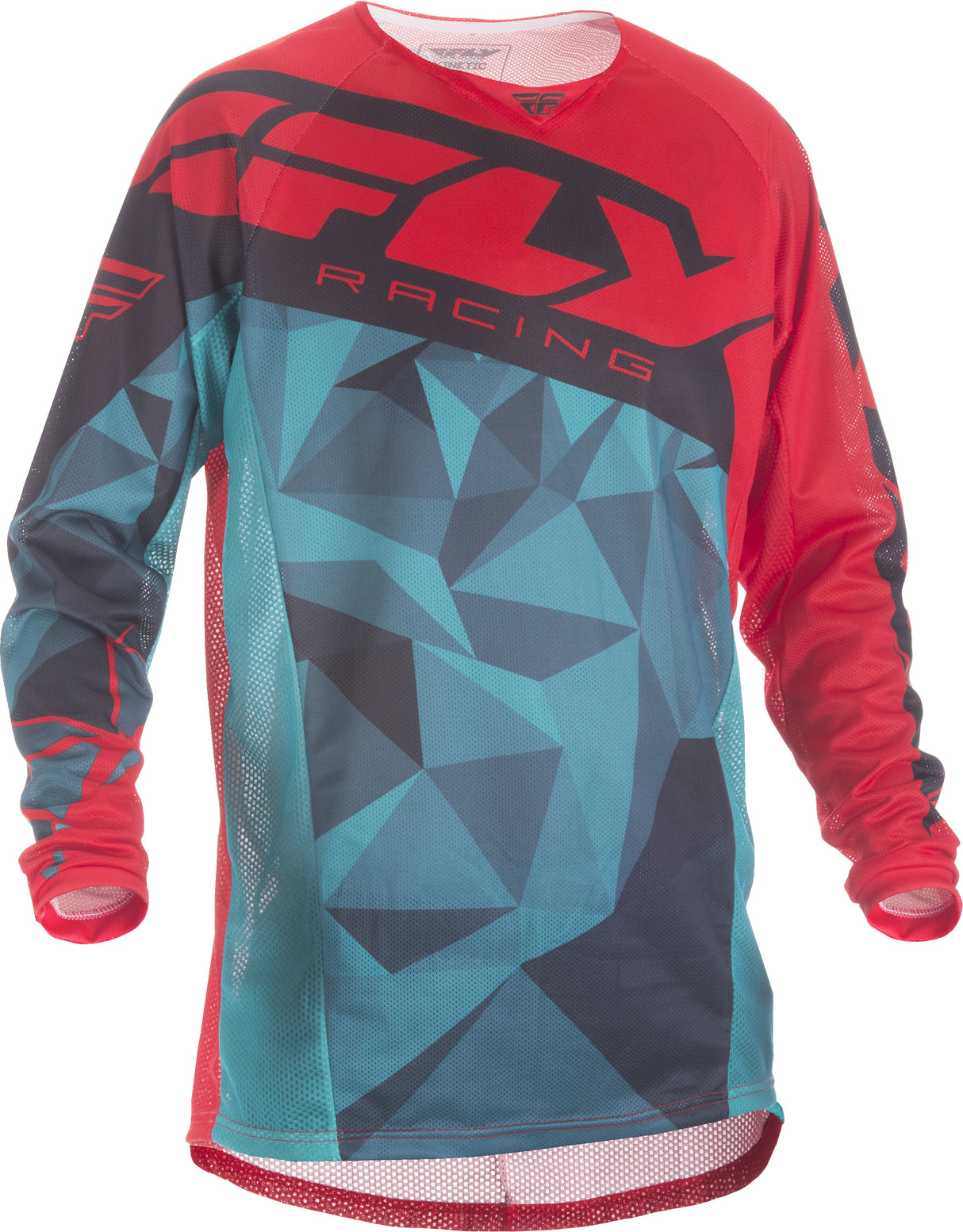 FLY RACING Kinetic Mesh Jersey Teal/Red/Black Yx 371-328YX