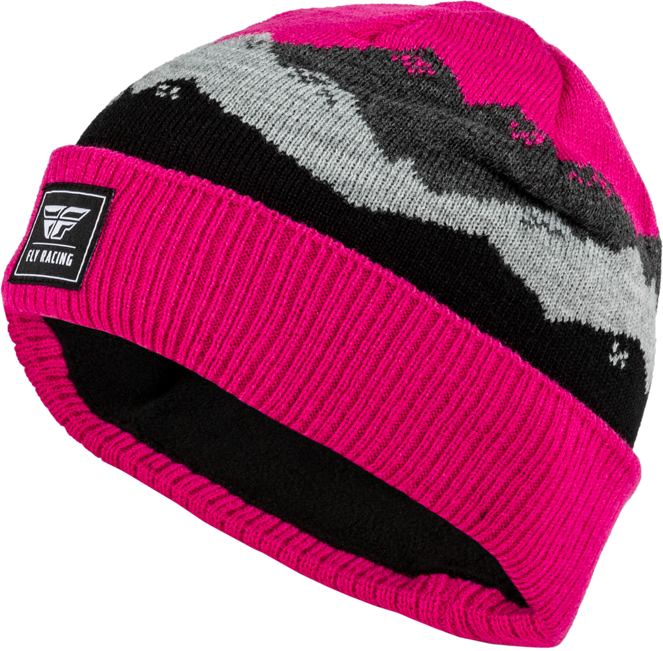 FLY RACING Youth Fly Snow Beanie Heather Grey 22.4073 MAGENTA