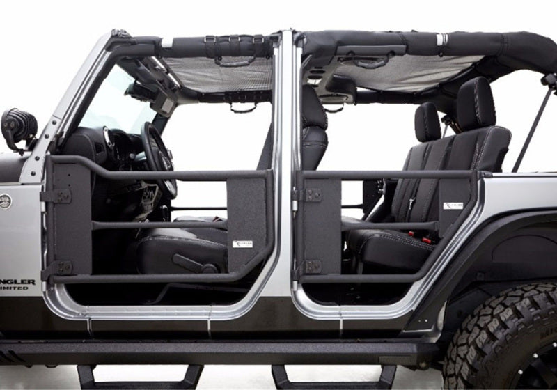 Rampage 2007-2018 Jeep Wrangler(JK) Unlimited 4-Door Tube Doors With Netting - Black 7684