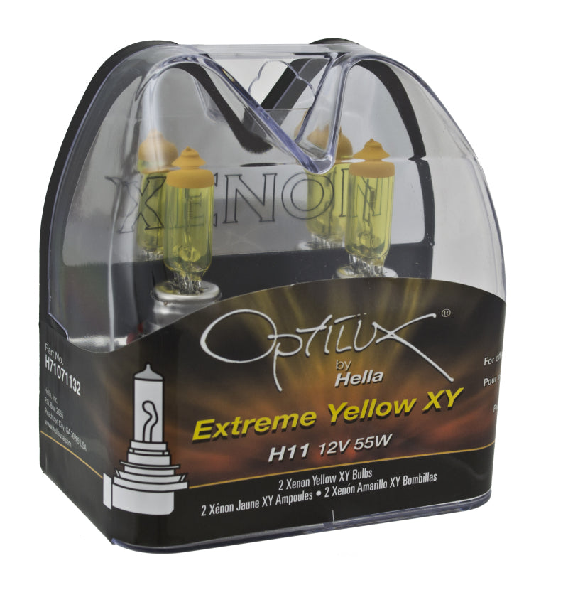 Hella Optilux H11 55W XY Extreme Yellow Bulbs (Pair) LAH71071132