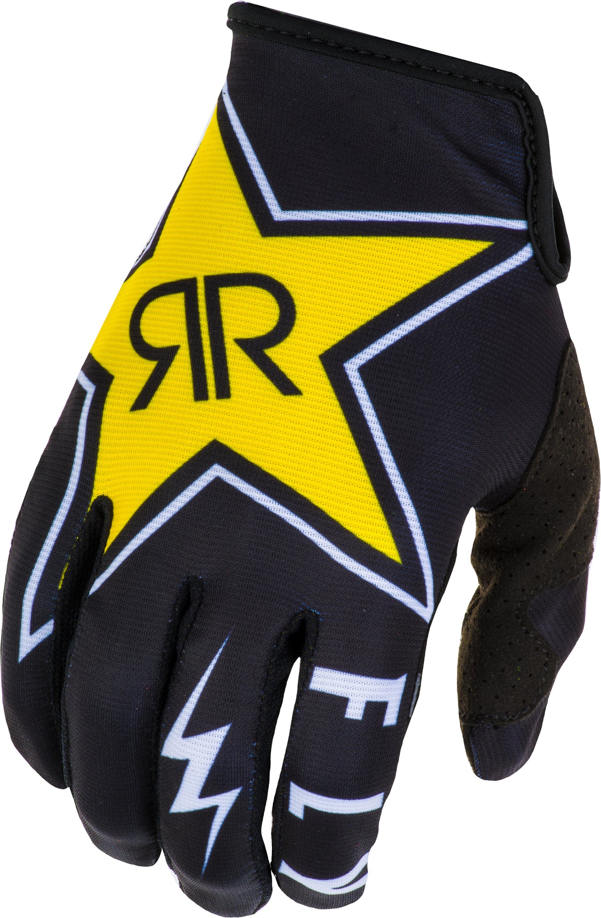 FLY RACING Lite Rockstar Gloves Black/White Sz 10 373-01310