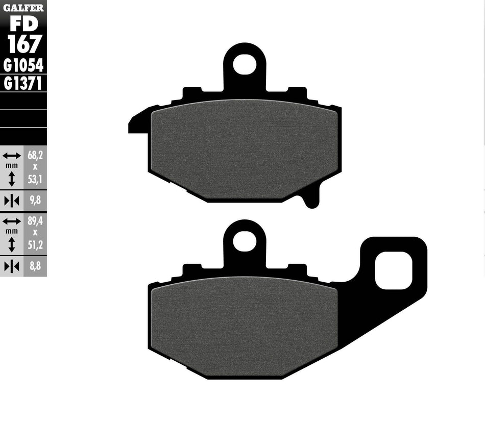 GALFER Brake Pads Semi Metallic Fd167g1054 FD167G1054