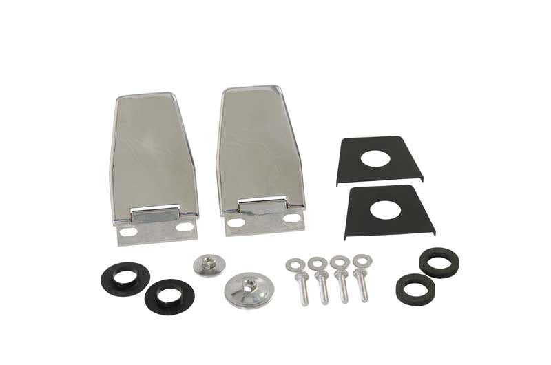 Kentrol 87-06 Jeep Wrangler TJ/YJ Hardtop Liftgate Hinge Pair - Polished Silver 30516