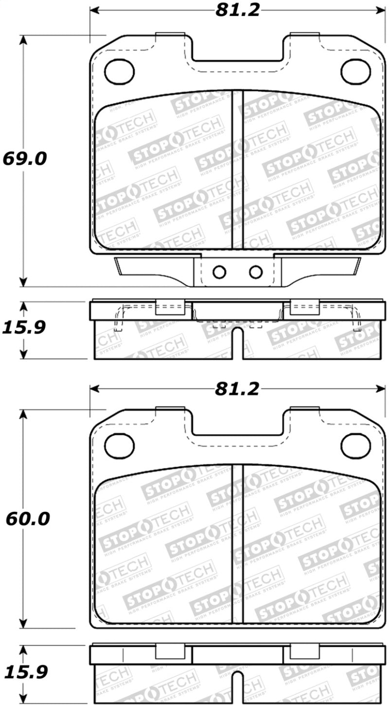 StopTech 93-99 Mitsubishi 3000GT Street Performance Rear Brake Pads 308.0631