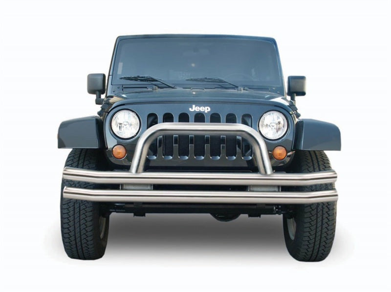 Rampage 1976-1983 Jeep CJ5 Double Tube Bumper Front - Stainless 8420